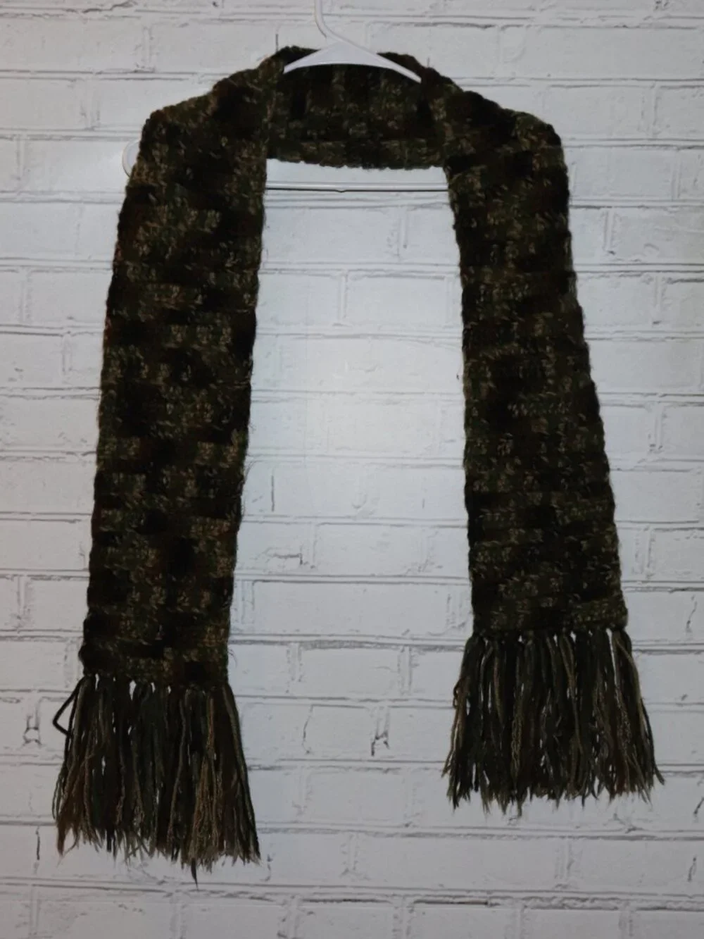 🧶 Handmade Crocheted Camo Scarf · 52